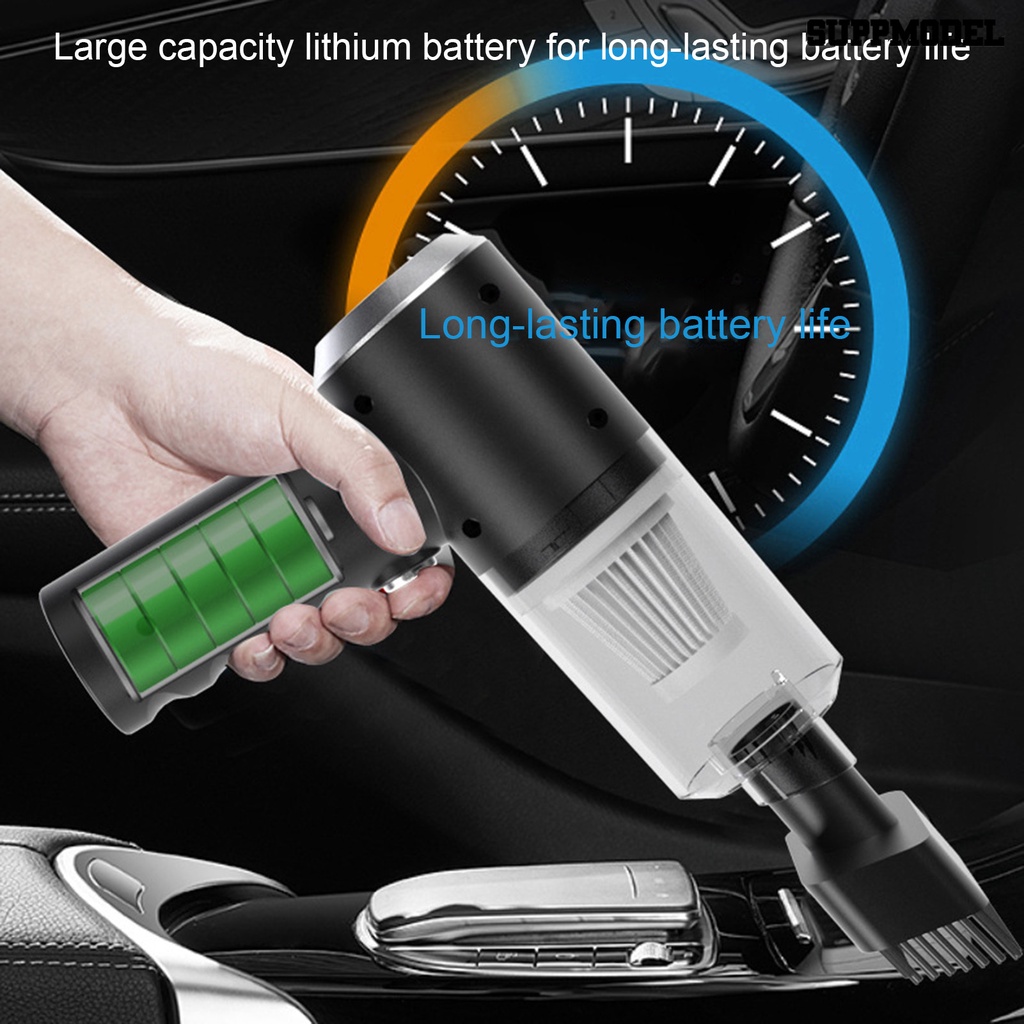 [SM Otomatis] 1set Vacuum Cleaner Wireless Portable 120W Isi Ulang Antarmuka Tipe-C Universal Handheld Car Dust Collector Perlengkapan Kendaraan