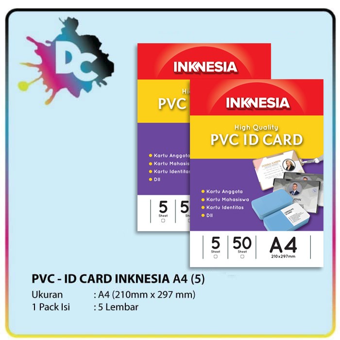

✨BESTSELLER✨ - Kertas PVC Bahan ID Card Instan A4 isi 5 Lembar- 1.2.23