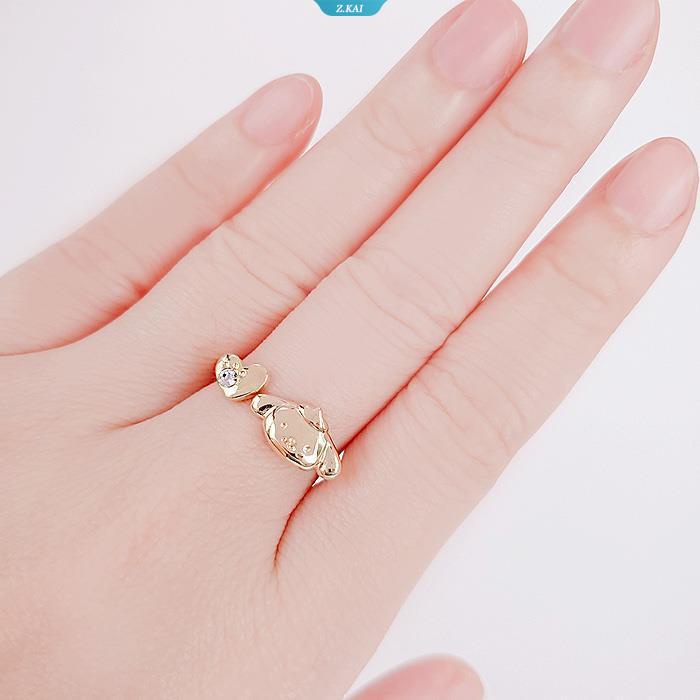 Kawaii Lucu Sanrio Pom Pom Purin Cincin Perak Electroplating Silver Ornamen Gadis Manis Lucu Hadiah Natal Untuk Pacar [ZK]