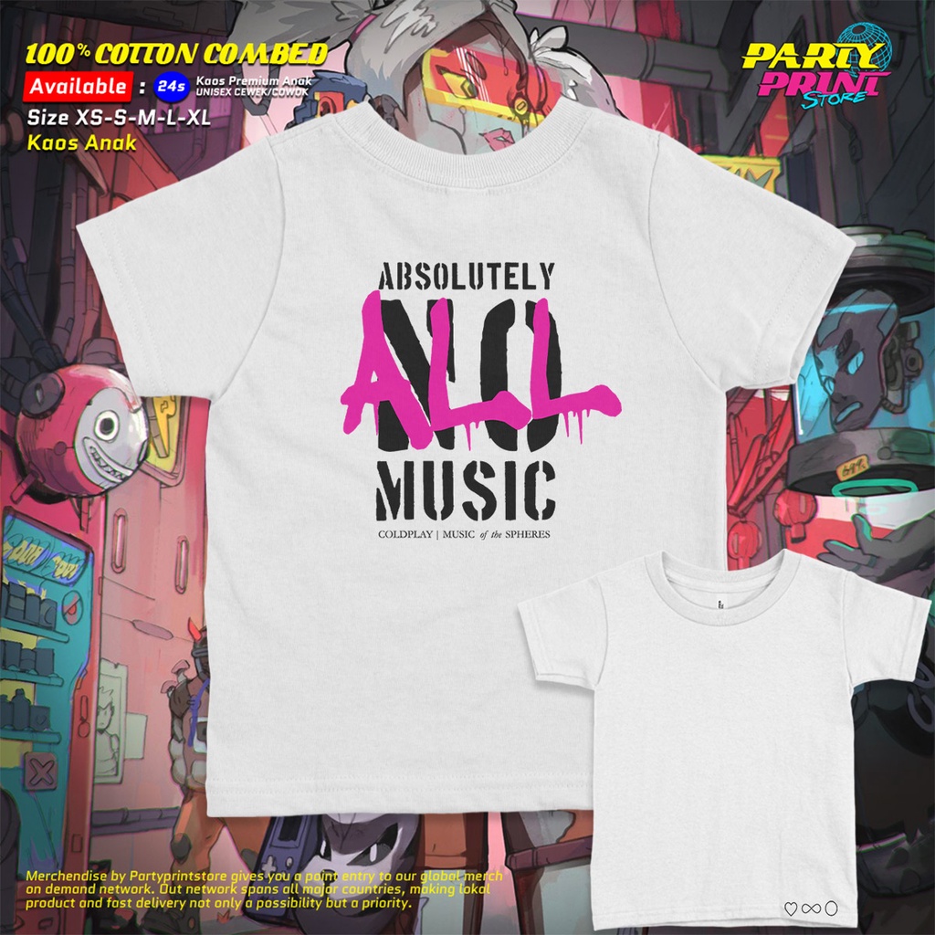 Partyprintstore Kaos Anak Cowok Band Coldplay Cold Play Absolutely II #10