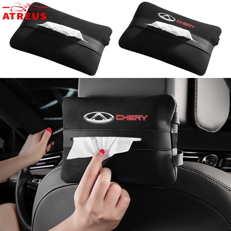 Chery Car Tissue Storage Bag Car Seat Armrest Box Kotak Handuk Kertas Untuk Chery Tiggo4 8 7 Pro 5x Omoda 5tj-1 Wajah Qq2023