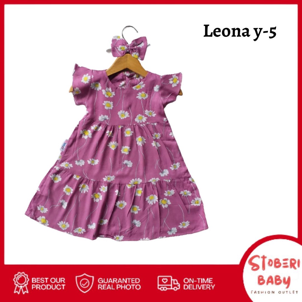 stoberi baby - BBB DRESS LEONA dress anak perempuan bayi motif bunga lucu free headband