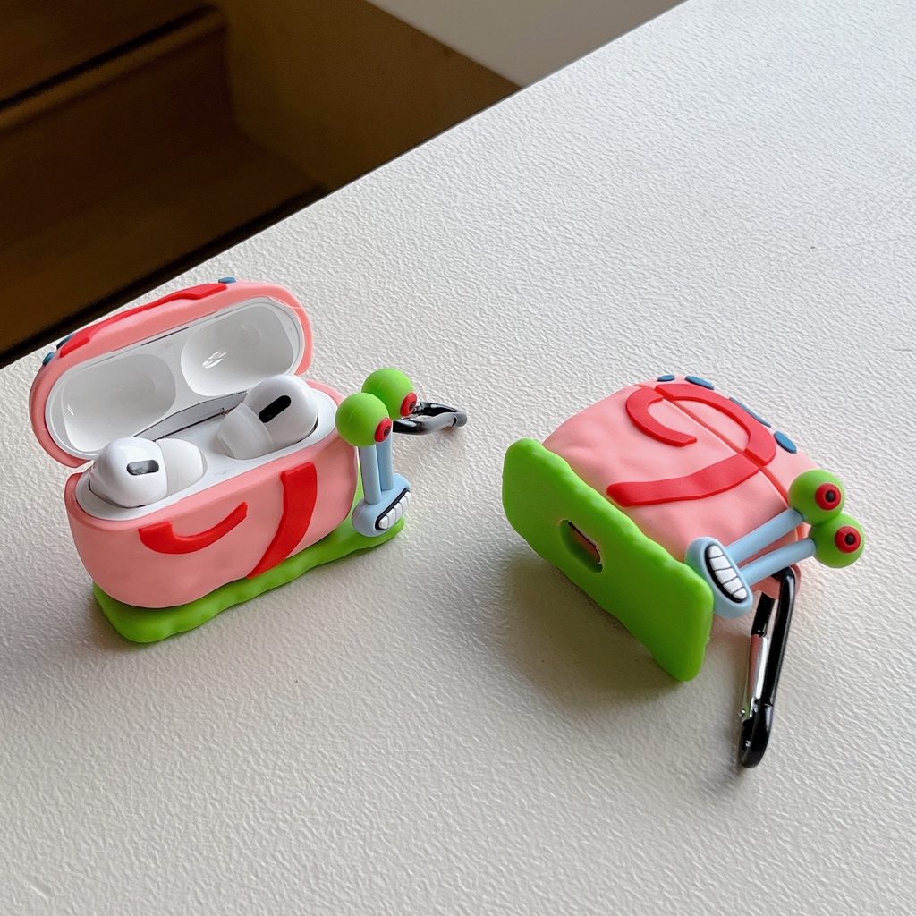 3d Lucu Kartun Gary the Snail Bluetooth Earphone Case Lembut Silikon Cover Untuk Airpods1 2 3 Pro i12 i10 i13 i9s inpods 12 13 Airpods3 Shockproof TWS Protector