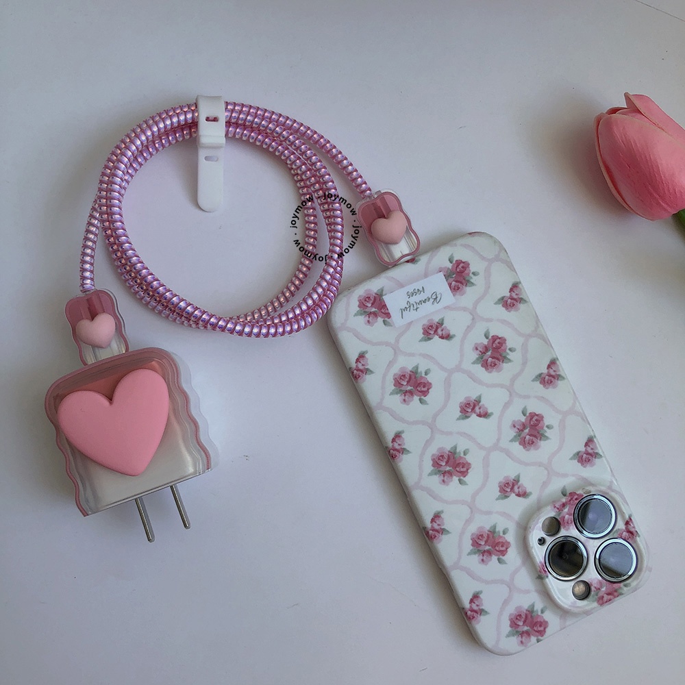 Set Casing Charger Love Heart Untuk Charger lPhone 20W/18W Untuk lp11 /12 /13 /14pro Max