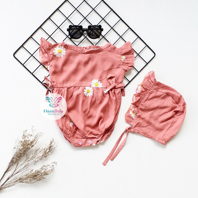 Plazababyku MX ROMPER EMMA setelan bayi motif bunga yang lucu free bonnet
