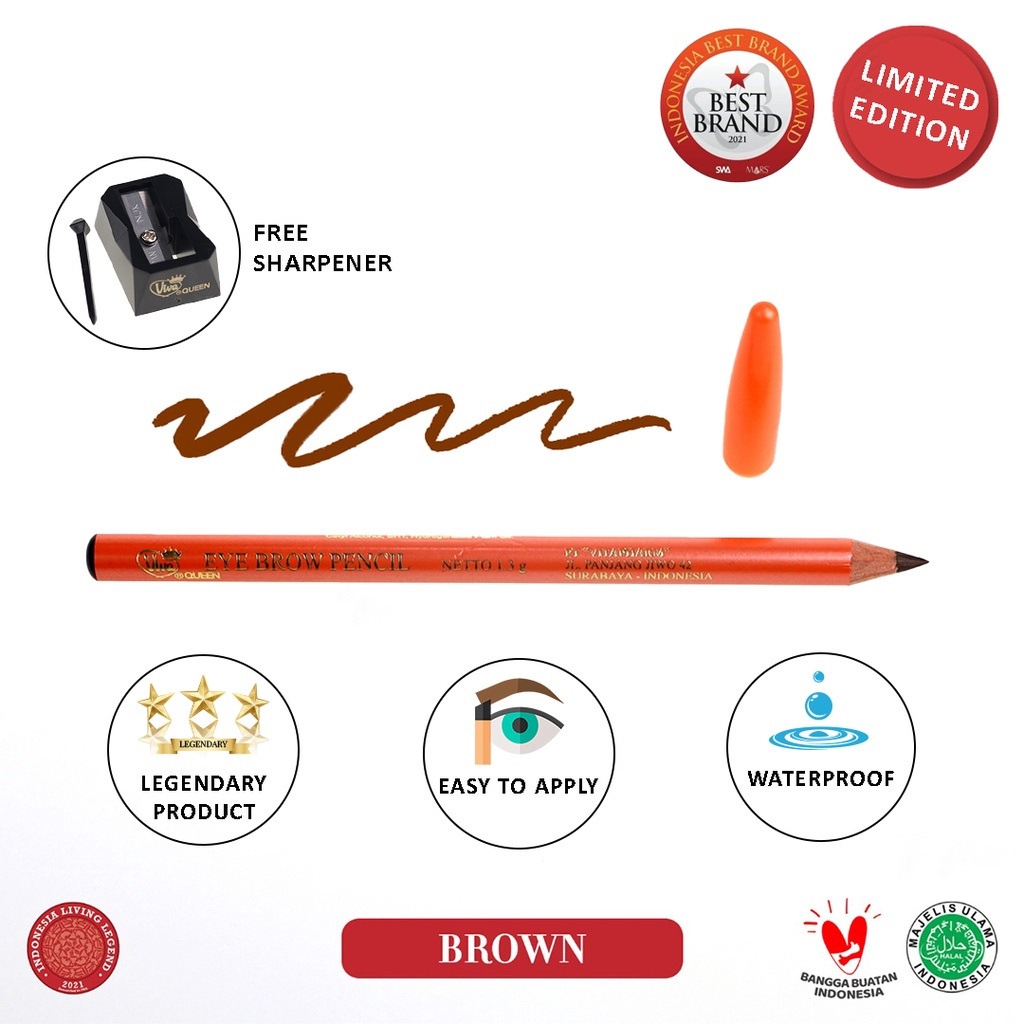 VIVA Pensil Alis Limited Edition Free Rautan Eyebrow Original BPOM