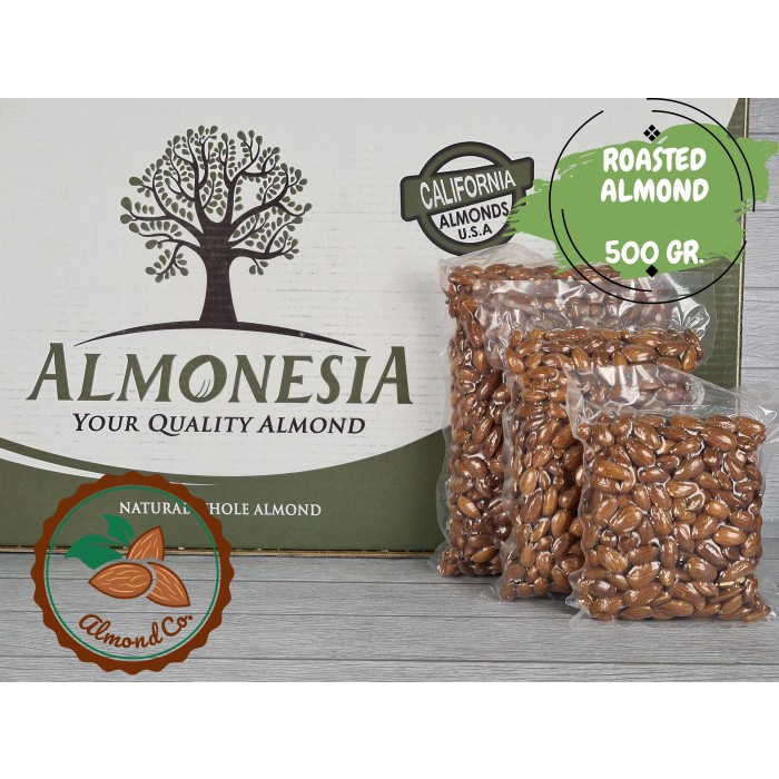 

New Arrival Almonesia Almond Panggang 500 Gr Kacang Almond Premium Roasted