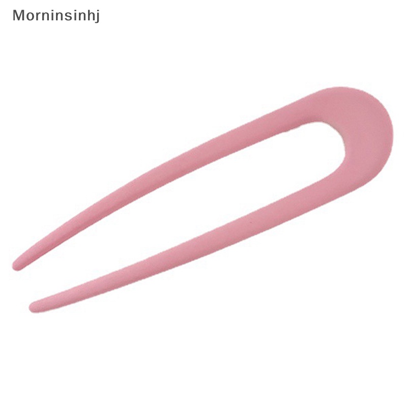 Mornin 1Pc Jepit Rambut Plastik Bentuk U Sederhana Elegan Untuk Wanita Fashion Warna Solid Shell Hair Clip Pins Girl Candy Color Hair Sticks id