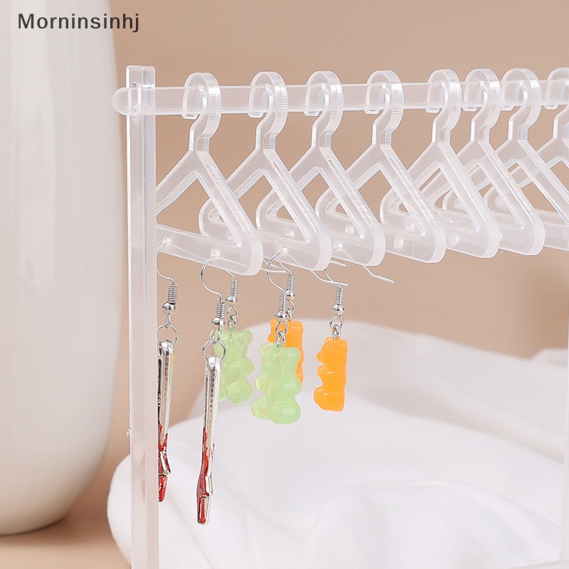 Mornin Akrilik Coat-hanger Shape Earring Display Stand Untuk Wanita Perhiasan Liontin Showcase Rak Papan Anting Transparan Ear Studs id