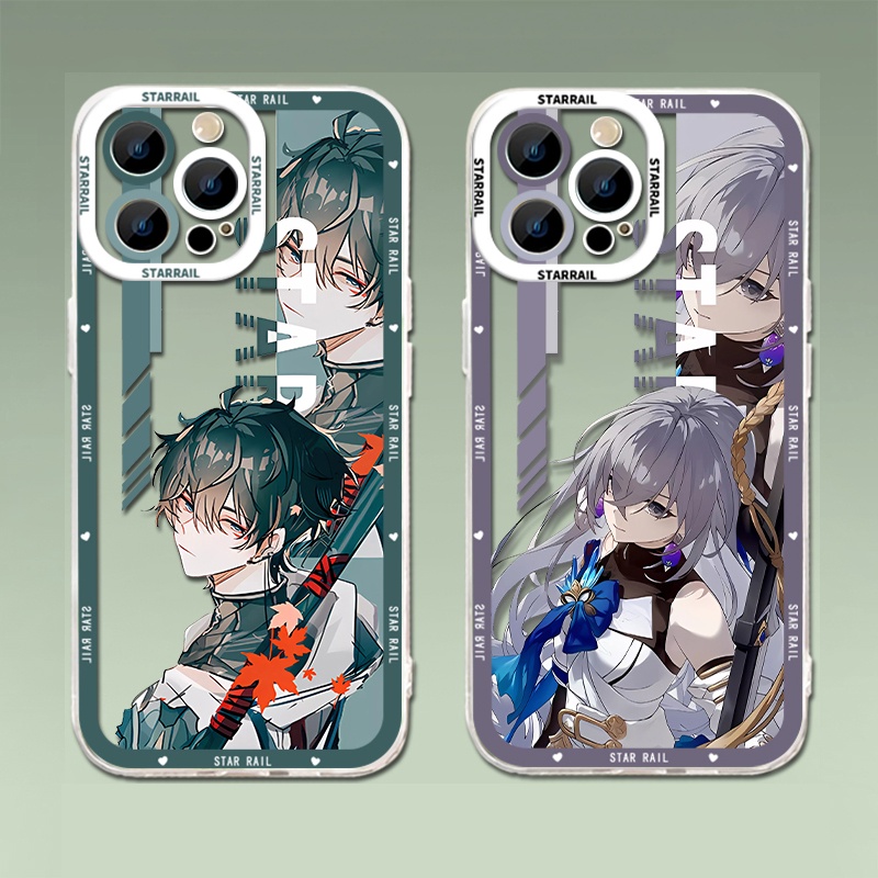 IPHONE Honkai Star Rail Himeko Dan Heng Soft Case Kompatibel Untuk Iphone14 11 13 12 Pro Max XS XR X8 7 6S Plus Casing Ponsel Mini Tingyun Transparan TPU Bronya Silikon Shockproof Cover