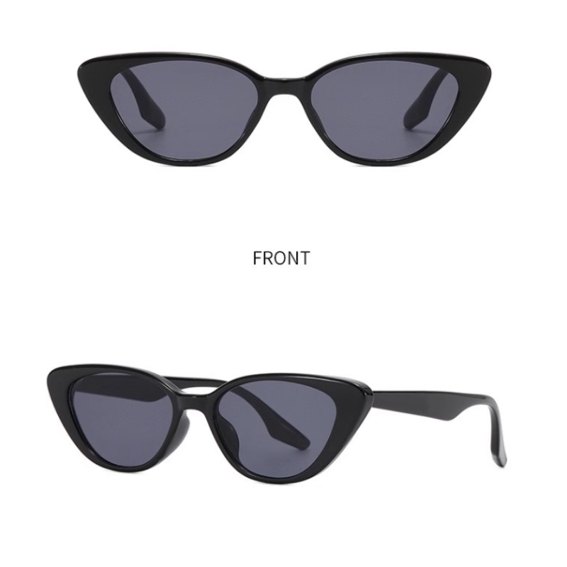 Papaozhu Kacamata Hitam Mata Kucing Keren Untuk Wanita Pria Gaya Anti-Radiasi Sunnies Eyeglasses Aesthetic Shades Outdoor Fashion UV400 Protect Eyewear