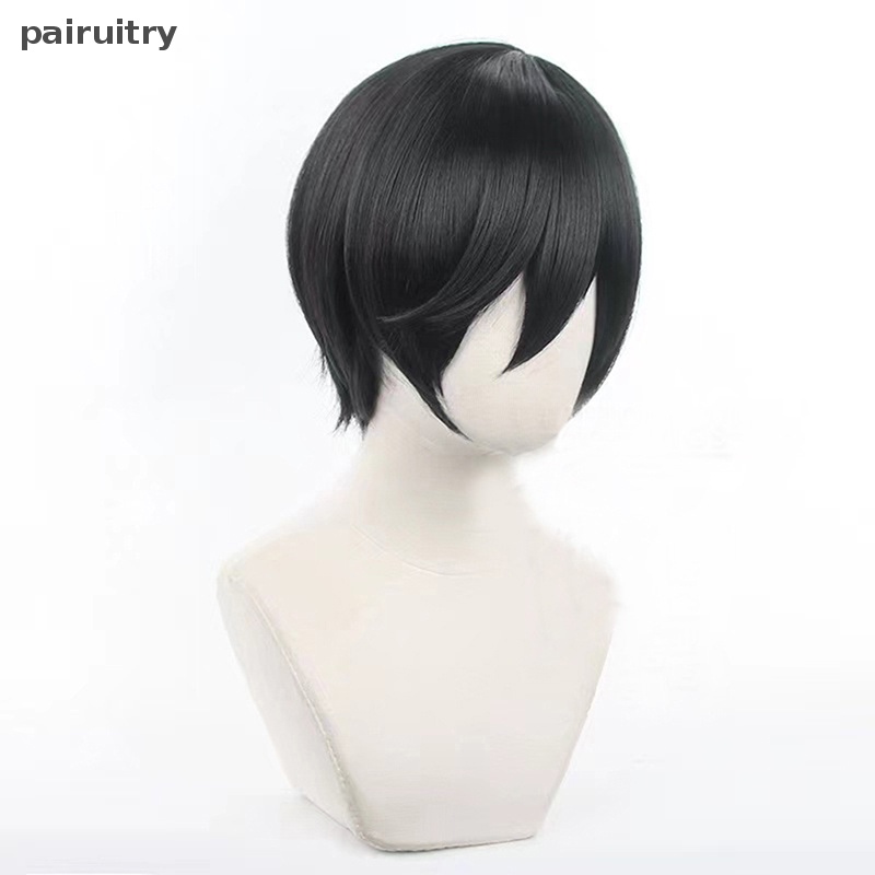 Wig Cosplay PRT Rin Itoshi BLUE LOCK Itoshi Rin Wig 30cm Hijau/Hitam Cosplay Anime Cosplay Wig Tahan Panas PRT