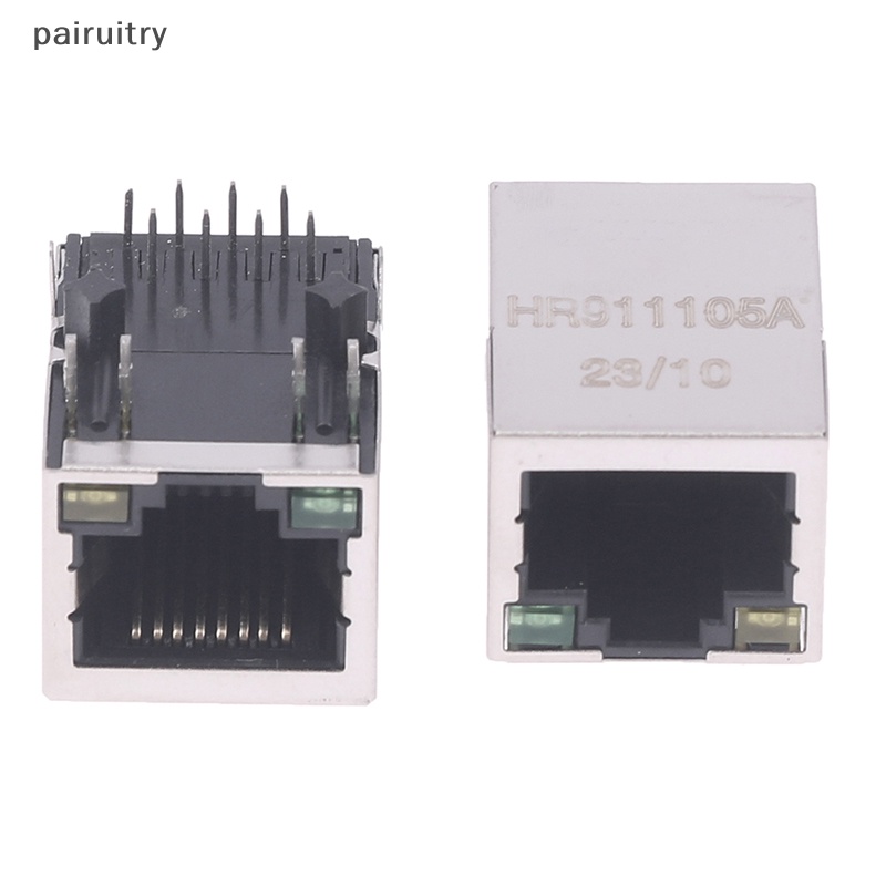 Prt 2PCS HR911105A Ethernet Interface RJ45 Trafo Jaringan 100M Single Port RJ45 Connector PRT