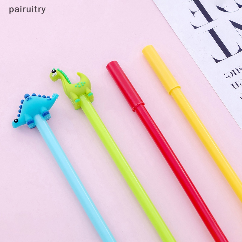 Prt 1PCS 0.5mm Kreatif Lucu Dinosaurus Gel Pen Siswa Sig Kreatif Alat Tulis Perlengkapan Sekolah PRT