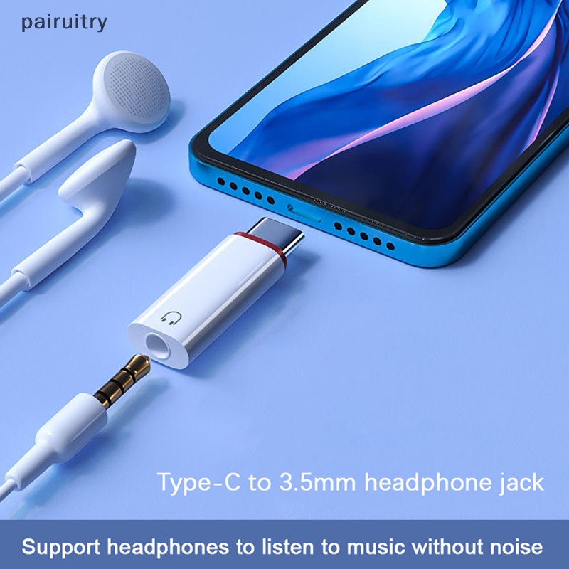 Prt 1pcs Adaptor 3.5mm Female to Type C Male Untuk Samsung Huawei Macbook 3.5mm Wired Headset Converter PRT