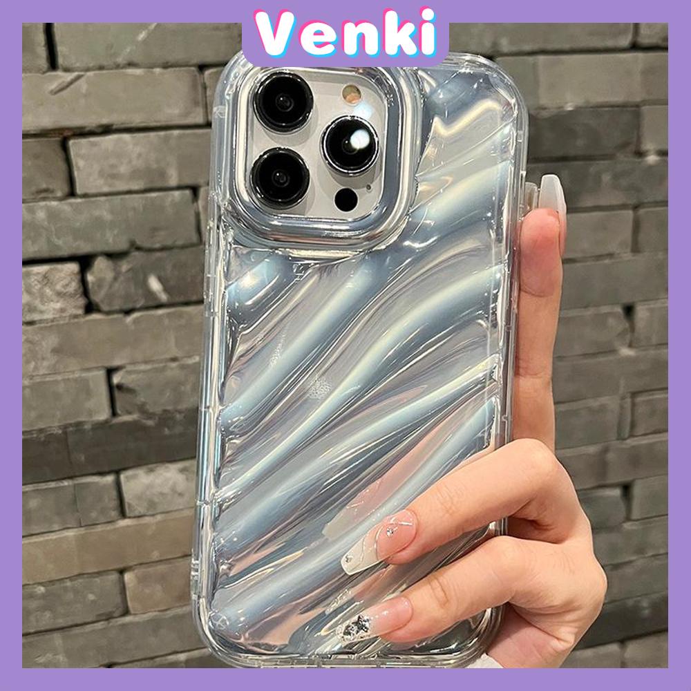 VENKI - Untuk iPhone 14 Pro Max iPhone Case Laser Reflektif Bening Phone Case TPU Soft Case Airbag Simple Shockproof Kompatibel dengan iPhone 13 Pro max 12 Pro Max 11 xr xs max 7 8Plus