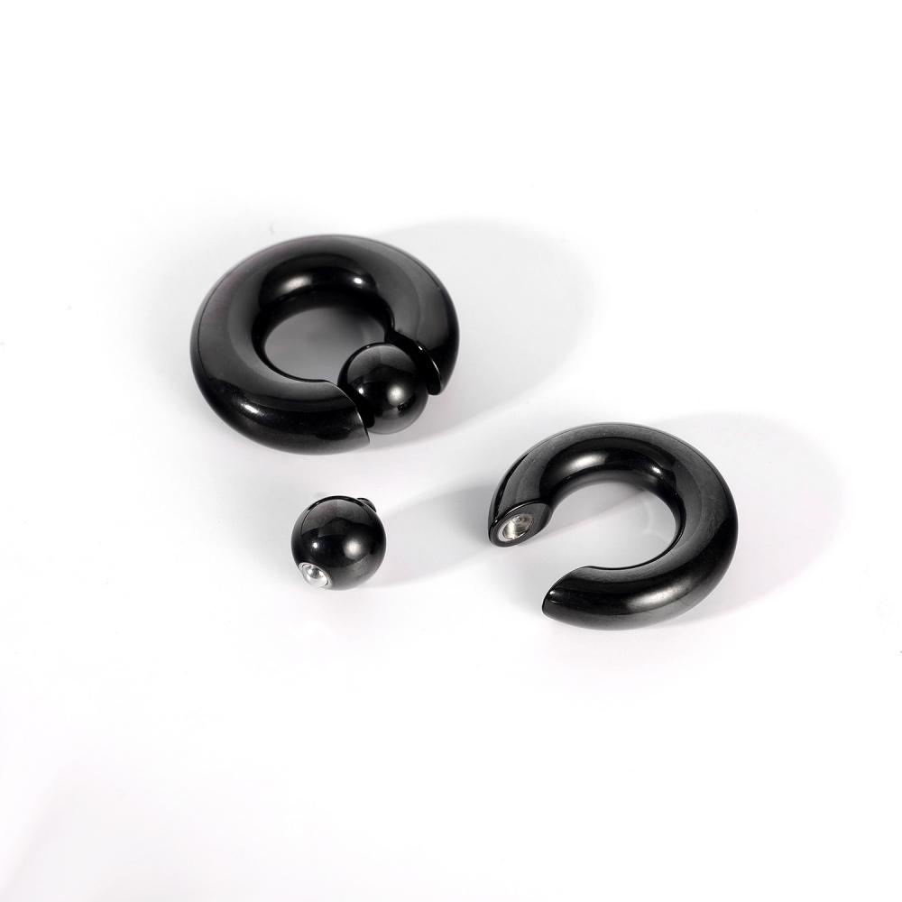 1pc Ukuran Besar Tawana Manik Tapal Kuda Hidung Cincin Stainless Steel BCR Hoop Earring Septum Piercing Besar Gauge Telinga Expander
