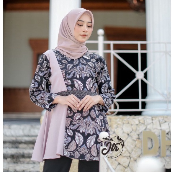 Blouse batik wanita modern lengan panjang premium | Blouse batik wanita jumbo modern premium | Blous
