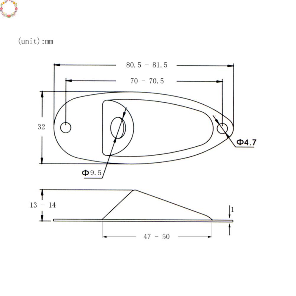 1pcs Untuk Strat Style E-Guitar Jack Plate Plat Jack Input Gitar 81.5*32*13mm