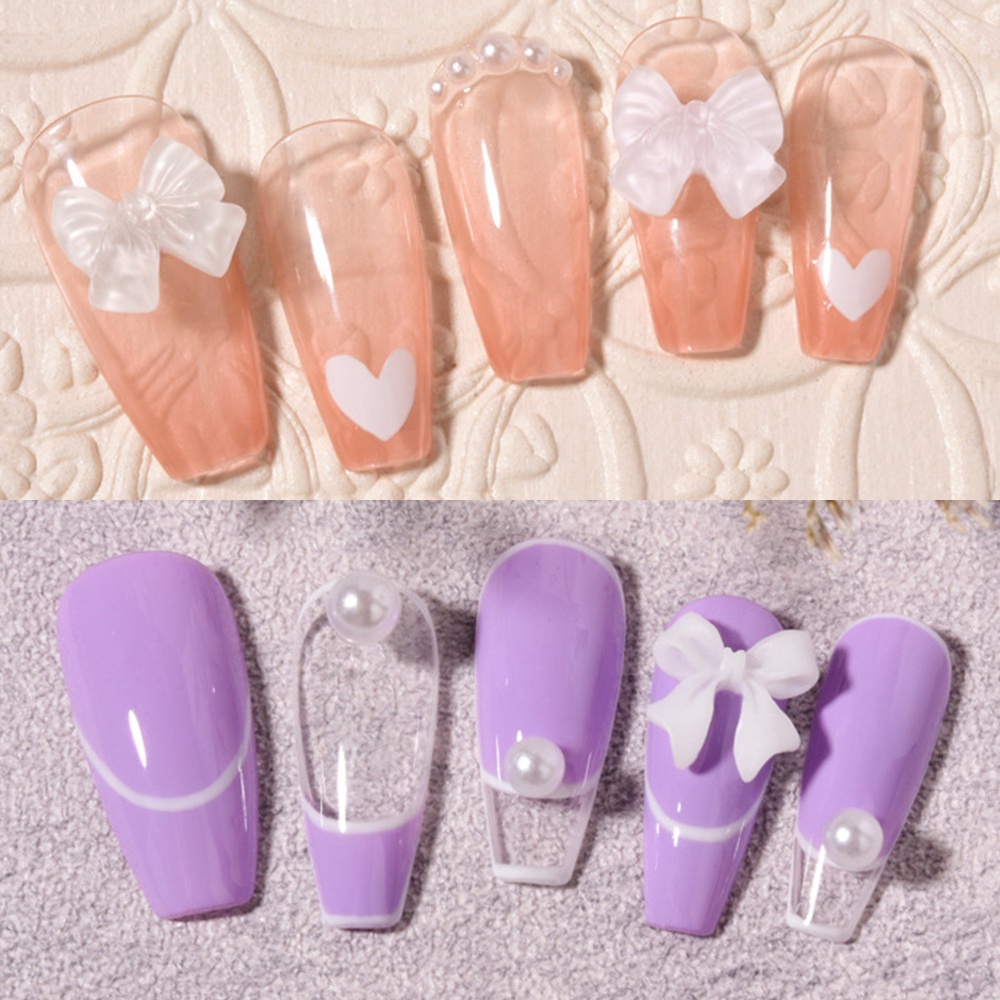 [Harga Grosir] 10 /30 /50 Pcs/Bag Kupu-Kupu Dekorasi Kuku Mini Hemline Busur Stereo Hiasan Kuku Korea Resin Nail Art DIY Manicure Aksesoris Perhiasan Bagian Bor Kuku