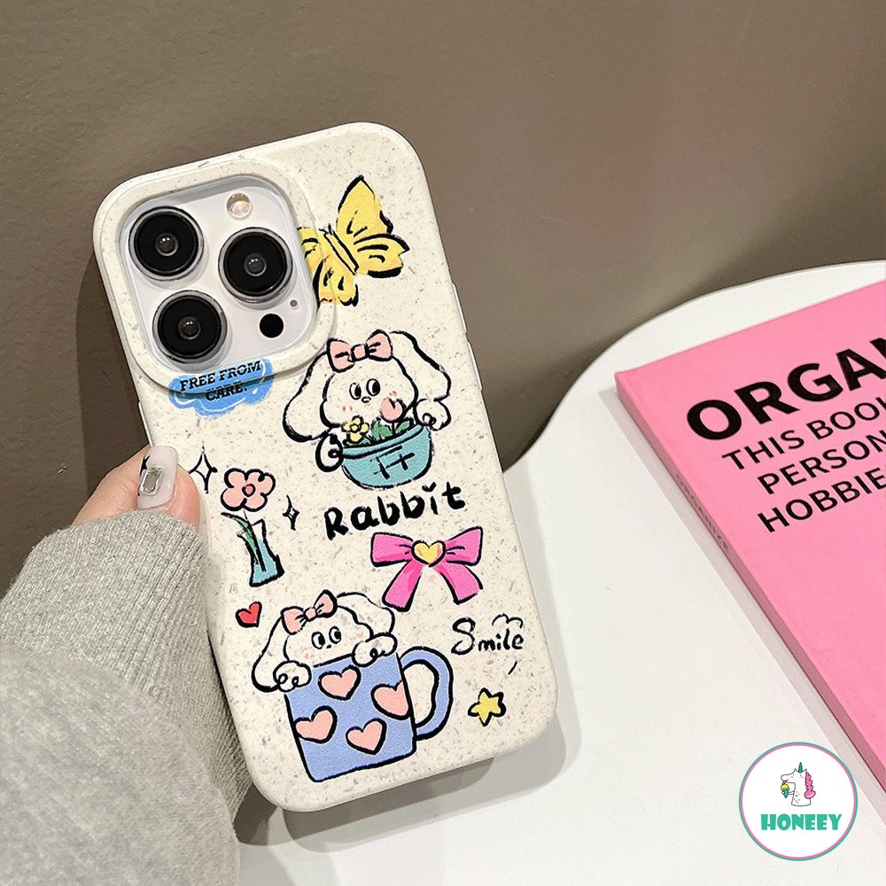 Casing Kelinci Puppy Graffiti Lucu Untuk iPhone 14 Pro Max13 12 11 Pro Max XS XR 7 8Plus Warna-Warni Lembut Shockproof Penutup Belakang