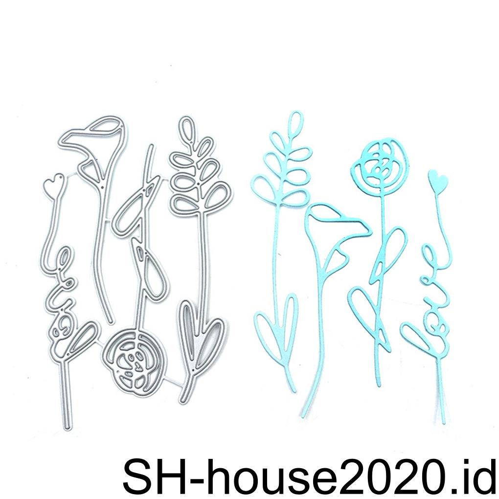 Metal Flower Cutting Dies Carbon Steel Heart Scrapbooking Stamp Dekorasi Cetakan Template Kartu Album Foto Stampin Tag