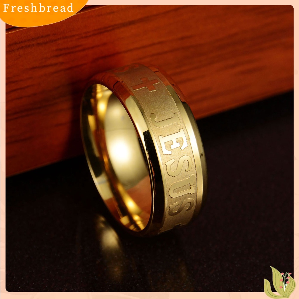 [Fresh] Cincin Bahan Stainless Steel Motif Salib Yesus untuk Pria / Wanita