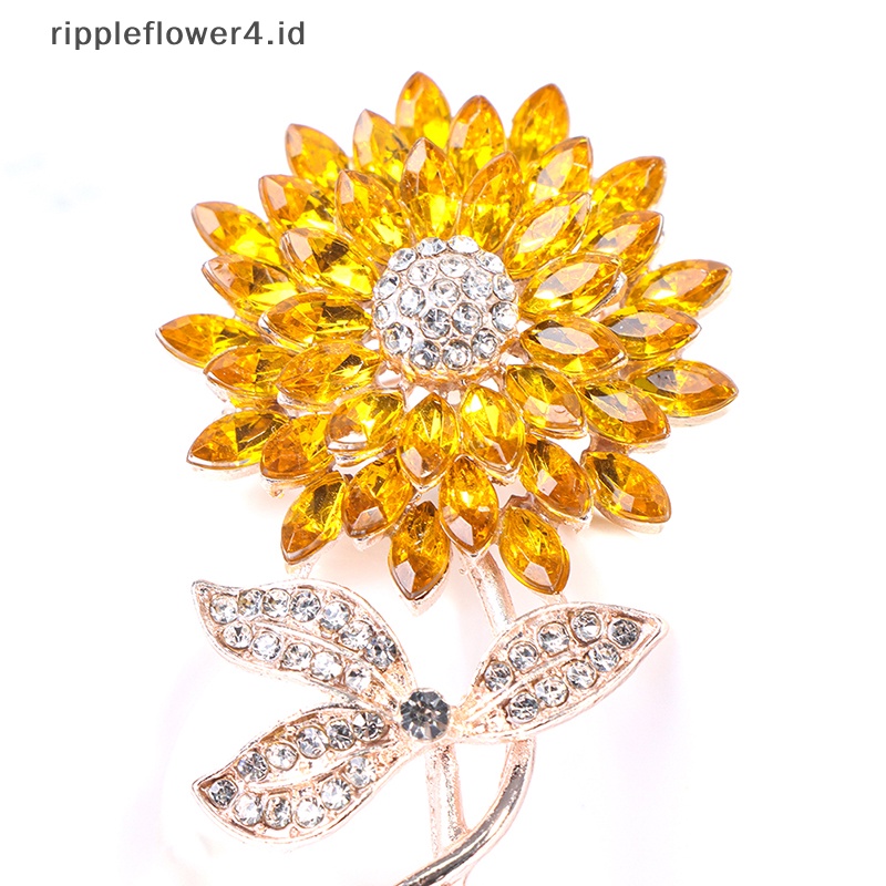 {rippleflower4.id} 1pc Bunga Matahari Bros Wanita Pria Bunga Pernikahan Kantor Bros Pin Hadiah~