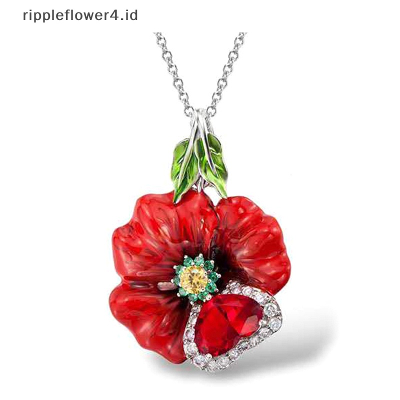 {rippleflower4.id} 3pcs/set Trendi Bunga Mawar Zirkon Engagement Cincin Anting Kalung Tiga Potong Perhiasan Set Untuk Wanita Pernikahan Pertunangan Pesta Jewelry~