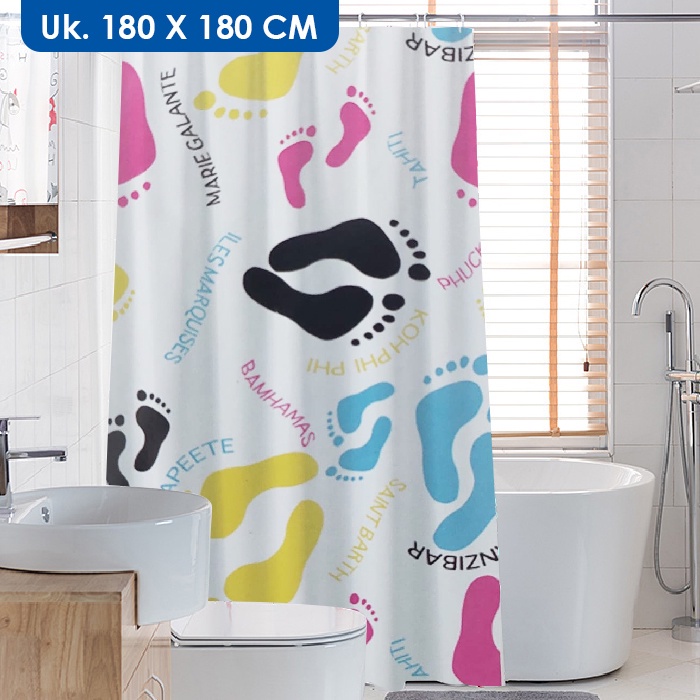 Tirai Serbaguna Gorden Shower Curtain Motif Kualitas Terbaik / Tirai Kamar Mandi Peva Anti Air