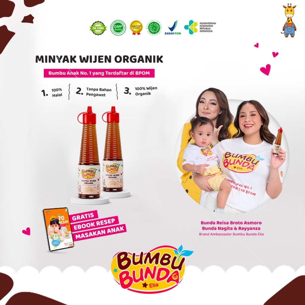 Bumbu Bunda Elia Minyak Wijen Non MSG / Minyak MPASI / BB Booster MPASI / Lemak MPASI