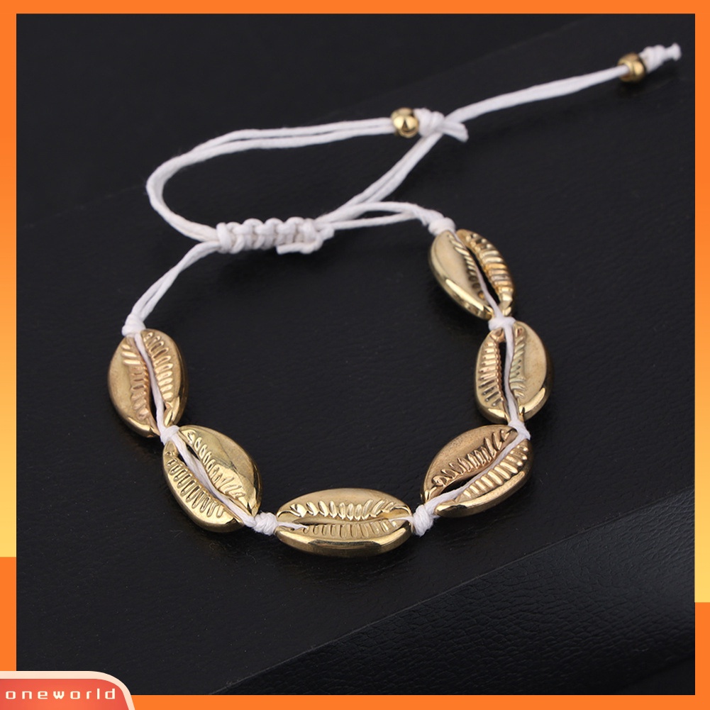 [WOD] 2pcs/set Peta Bumi Cowrie Shell Pesona Gelang Kaki Musim Panas Pantai Wanita Ankle Bracelet