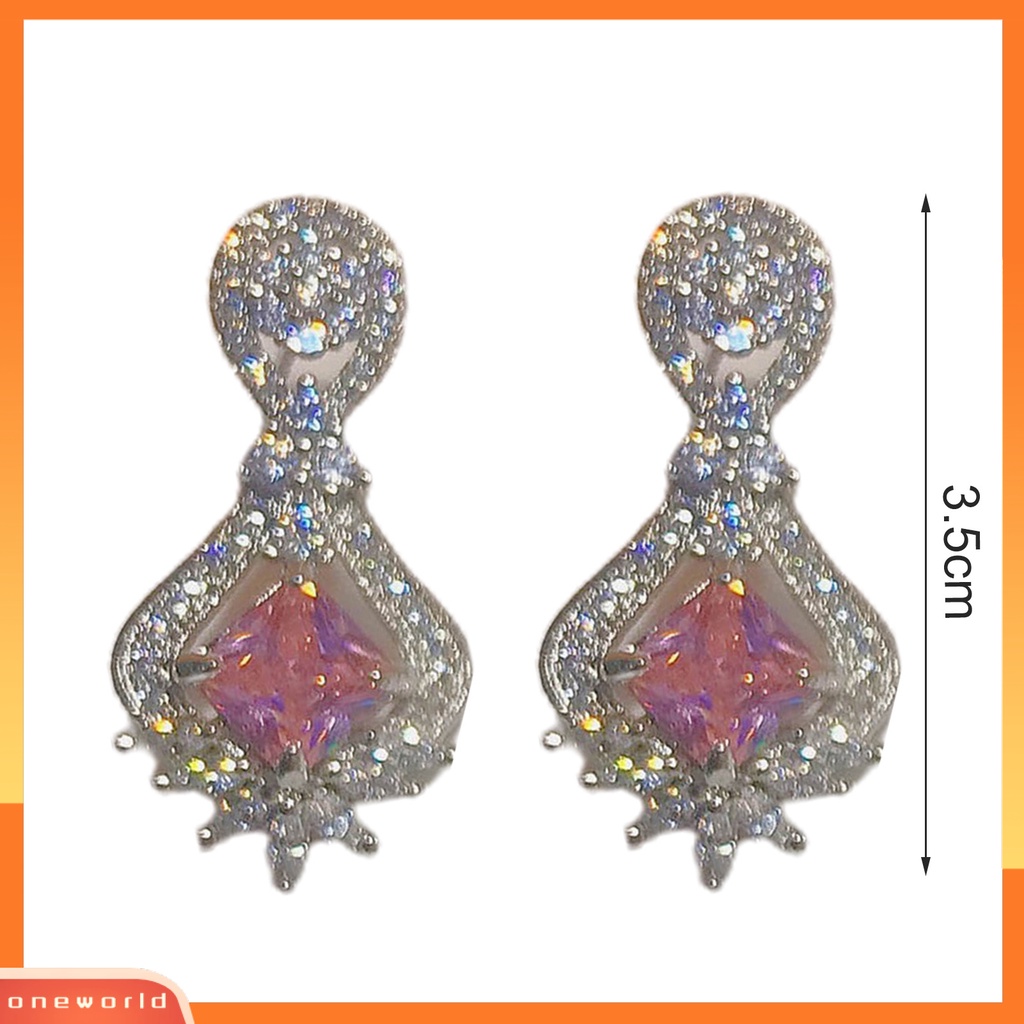 [WOD] 1pasang Anting Lady Hias Berlian Imitasi Berkilau Bentuk Geometris Anting Lady Drop Simetris Untuk Hadiah