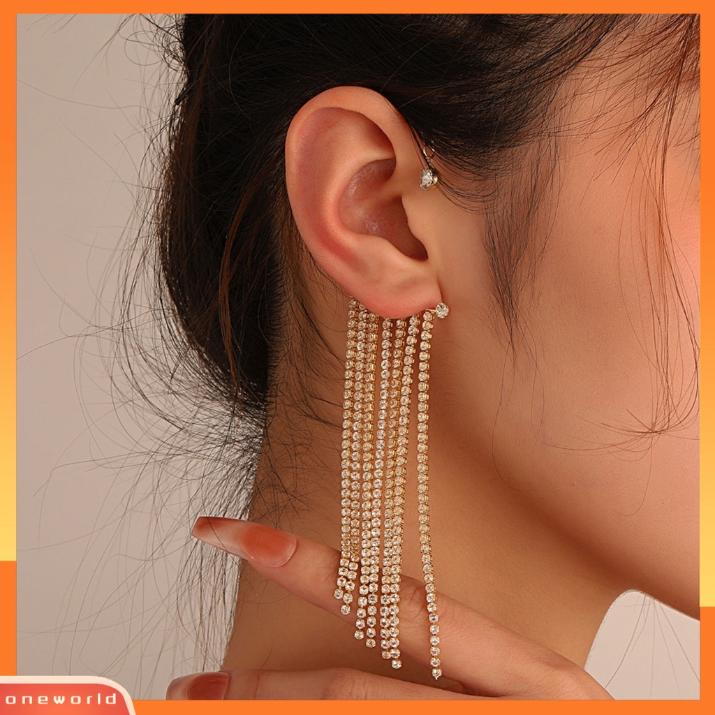 [WOD] 1pc Klip Telinga Hias Bentuk C Anting Klip Desain Rumbai Geometris Untuk Kehidupan Sehari-Hari