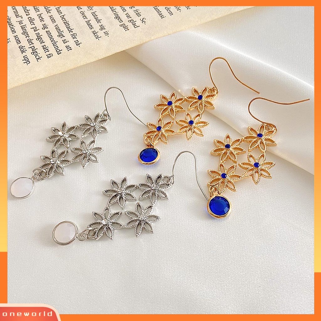 [WOD] 1pasang Anting Kait Berongga Keluar Bunga Perhiasan Bohemian Cut-out Earrings Pacaran