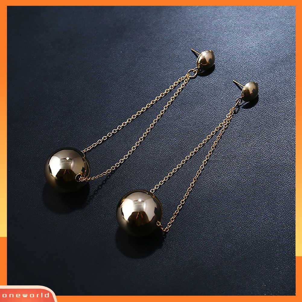 [WOD] Fashion Wanita Sederhana Bola Liontin Panjang Eardrop Menjuntai Drop Earrings Perhiasan