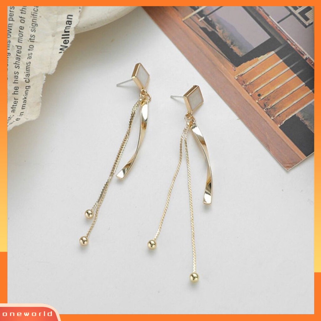 [WOD] 1pasang Wanita Linear Earrings Indah High-end Dipoles Panjang Rumbai Menjuntai Anting Perhiasan Perempuan