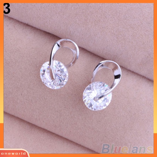 [WOD] Hadiah Perhiasan Wanita Mempesona Cubic Zirconia CZ Ear Studs Cocktail Earrings