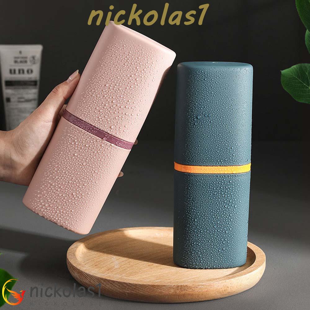 Nickolas1 Tempat Sikat Gigi Nordic Mudah Dibersihkan Travel Pasta Gigi Penyimpanan Cangkir Aksesoris Kamar Mandi Camping Storage box