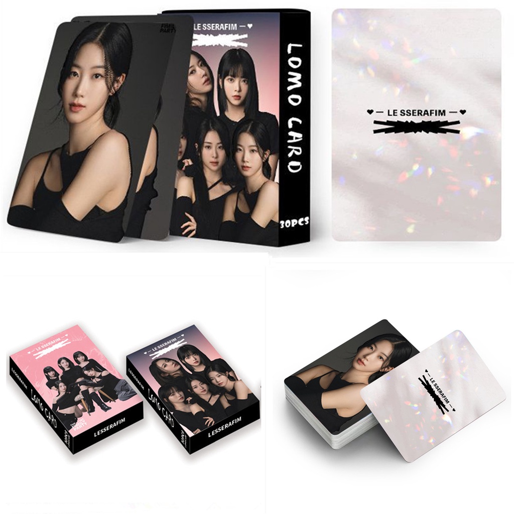 30pcs /box LE SSERAFIM Album Photocards Lomo Kartu Lesserafim Kpop Postcards