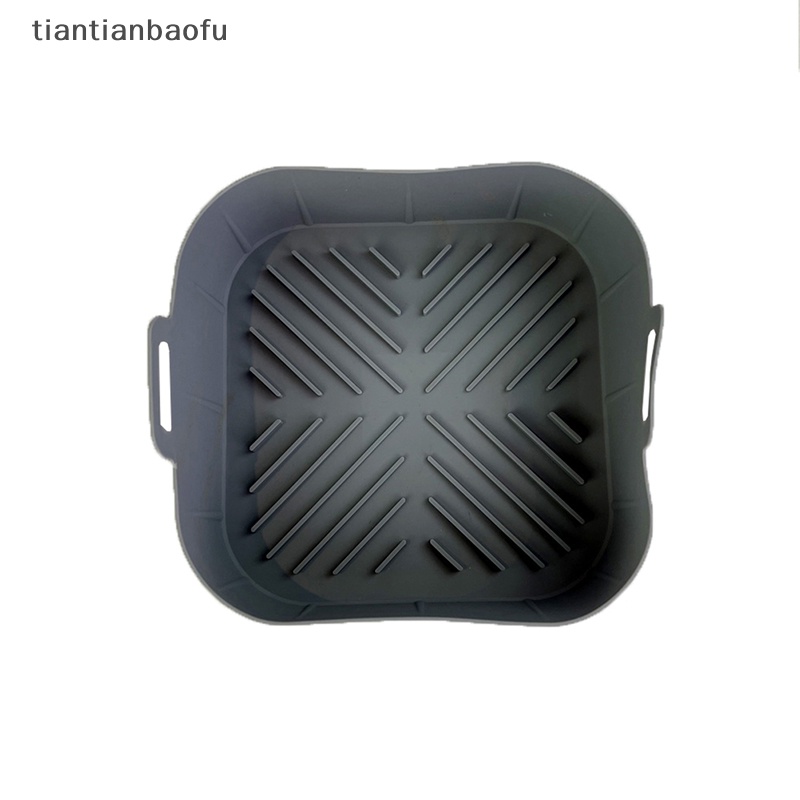 [tiantianbaofu] 8.27in Silikon Air Fryer Basket Liners Persegi Reusable Aksesoris Dapur Butik