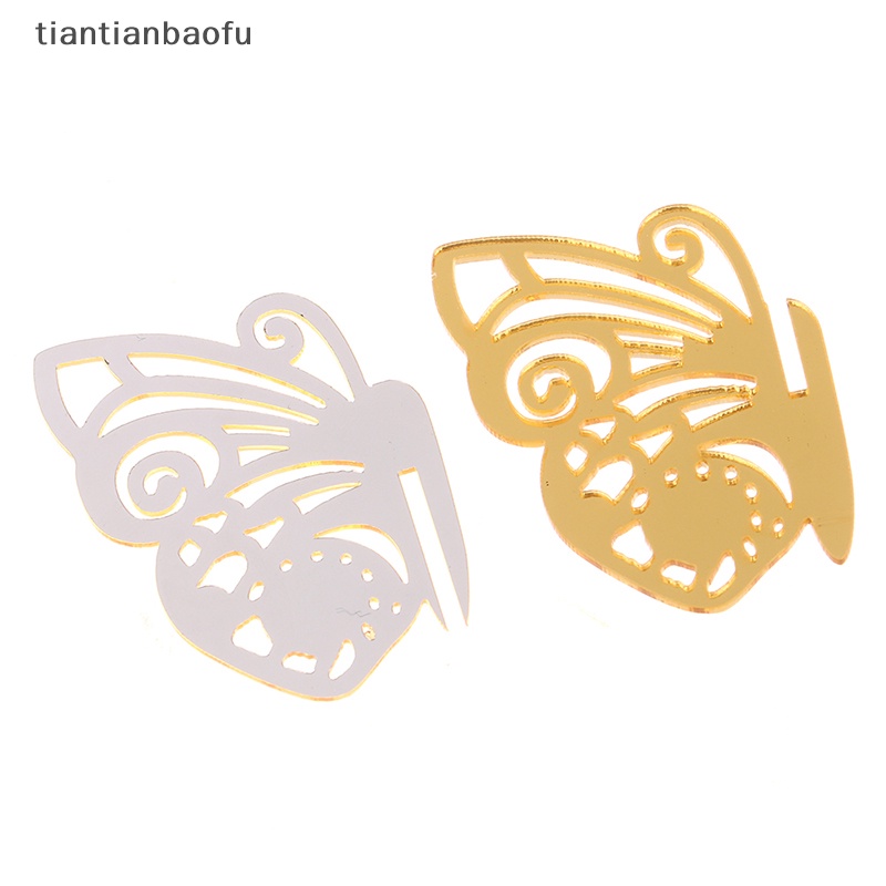 [tiantianbaofu] 5pcs /Pack Acrylic Butterfly Cake Topper Pesta Pernikahan Ulang Tahun Kue Dekorasi Butik