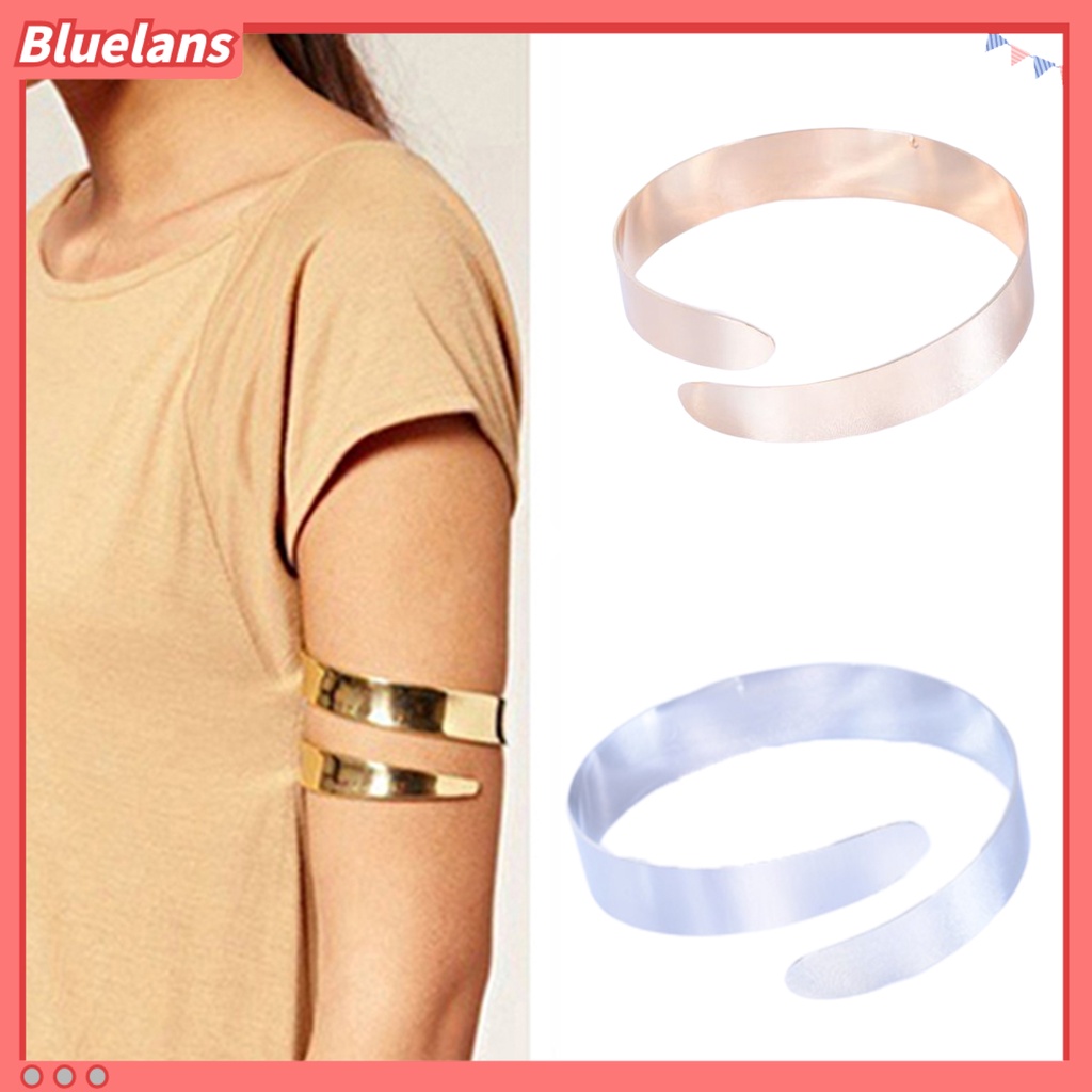 [BLS] Punk Wanita Sederhana Lilit Spiral Upper Arm Cuff Armlet Armband Bangle Gelang