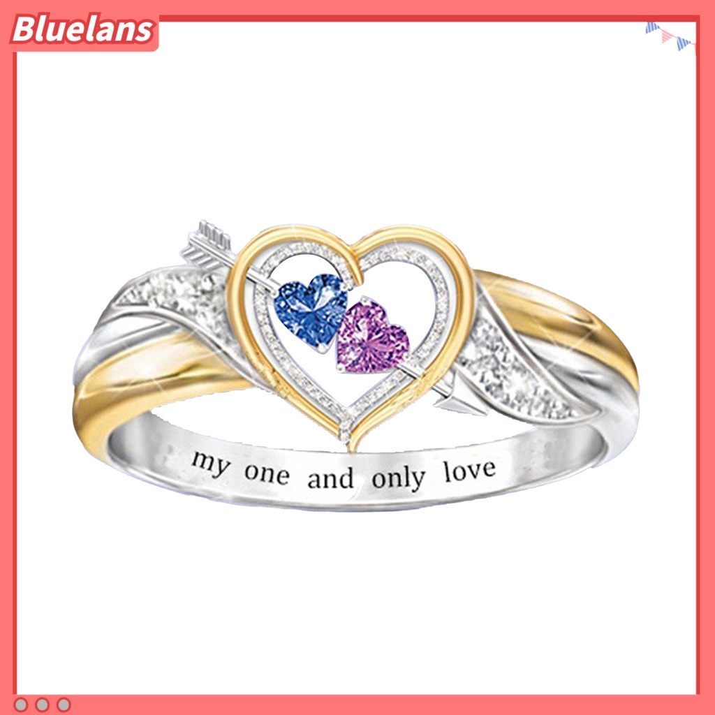 [BLS] Women Ring Indah Nice-looking Portabel Wanita Indah Cinta Hati Rose Ring Untuk Pernikahan