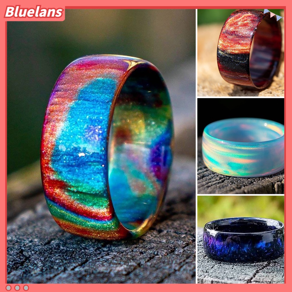 [BLS] Cincin Wanita Warna-Warni Resin Akrilik Eye-catching Romantic Sky Women Circlet Untuk Club