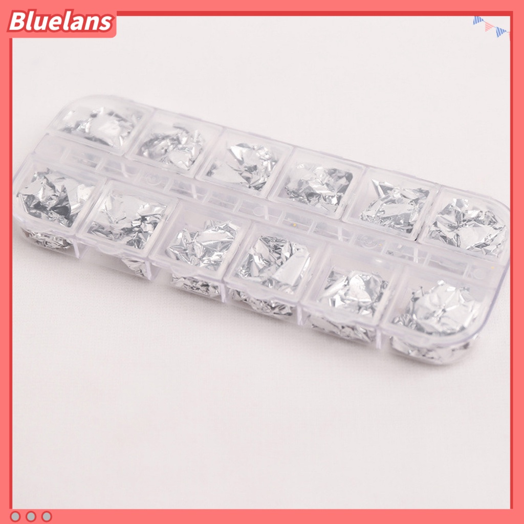 [BLM] 12grids /Box Manicure Foil Decal Anti Luntur Multifungsi Nice-looking Nail Art Kertas Foil Warna Emas Untuk Wanita