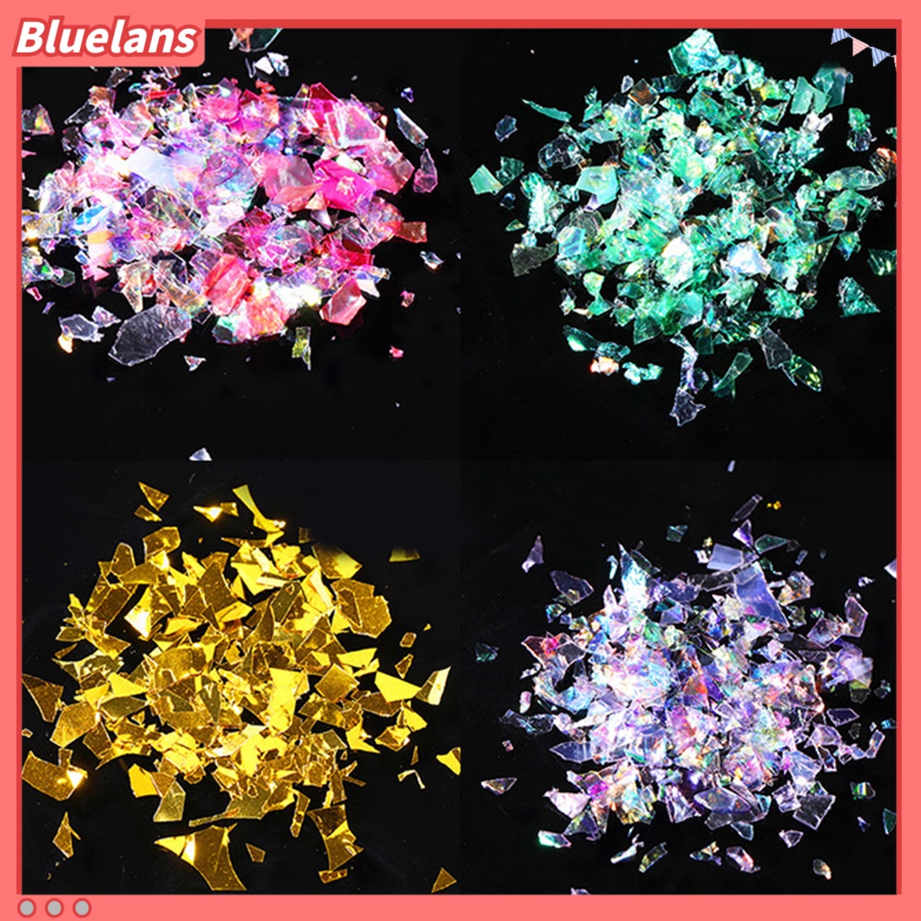 [BLM] Nail Glitter Flakes Bentuk Tidak Teratur Manicure Decoration Aksesoris Kertas Sequin Hiasan Nail Art Untuk Wanita