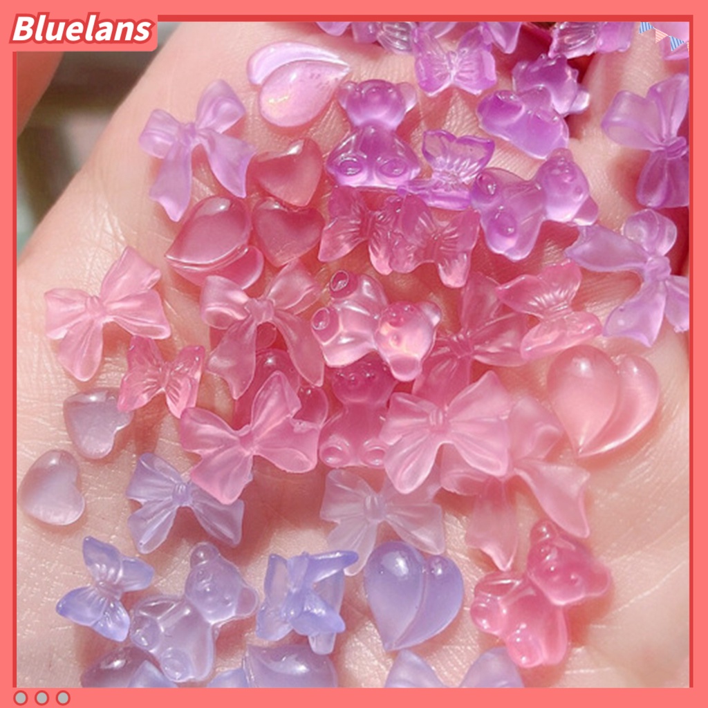 [BLM] 1kotak Hiasan Kuku Bentuk Indah Warna Hidup Resin All-Match 3D DIY Dekorasi Nail Art Manicure Tools Untuk Wanita