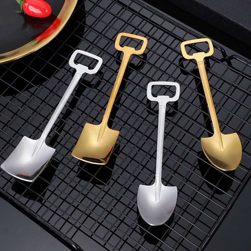 [Unggulan] Easy-cleaning Dessert Shovel ladle Polished Cake Fruit Gali Sendok Gagang Mudah Pembuka Botol Susu Non-slip Salad Scoop Alat Makan Stainless Steel Halus