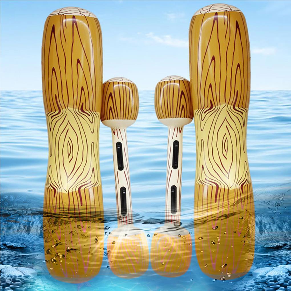 Inflatable Double Beat Swim Log Stick Set Mainan Air Musim Panas Renang Cincin Tiup Pelampung Baris Untuk Kolam Renang